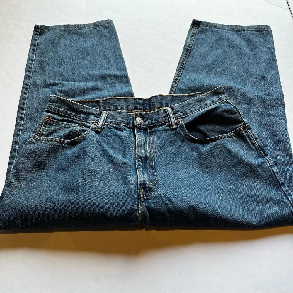 Levi's Men's 560 Faded Blue Denim Jeans Size 34 X25 1/2 Altered